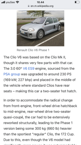 Renault Clio V6 Phase 1 full