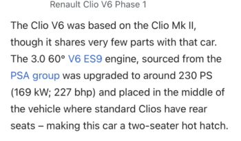 Renault Clio V6 Phase 1 full
