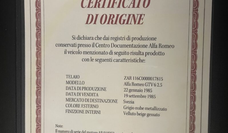 Alfa Romeo GTV GTV6 2,5 full