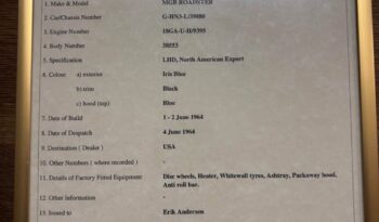 MG MGB 1800 1,8 Roadster m/Overdrive full