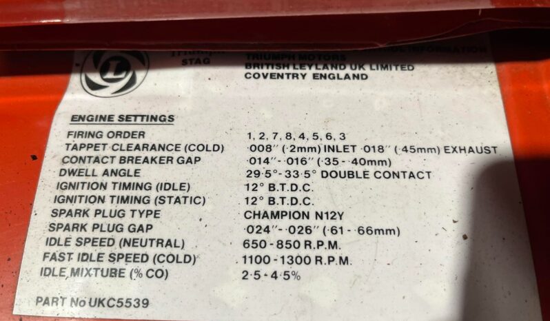 Triumph Stag 3,0 V8 – Historiske sorte nummerplader full