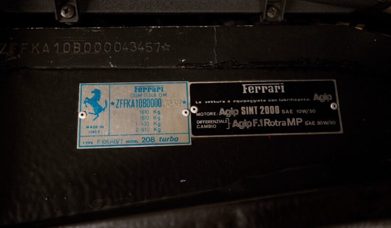 Ferrari 208 turbo full