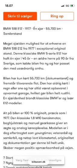 BMW 5-serie E12 518 i full
