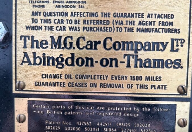 MG TC Midget – Matching numbers full